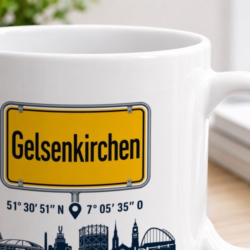 Tasse »Gelsenkirchen Skyline & Ortsschild«