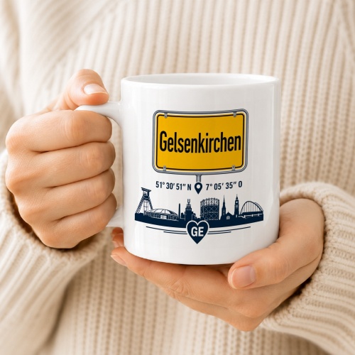 Tasse »Gelsenkirchen Skyline & Ortsschild«