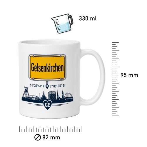 Tasse »Gelsenkirchen Skyline & Ortsschild«