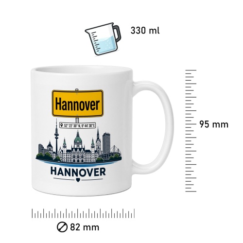 Tasse »Hannover Skyline mit Ortsschild«