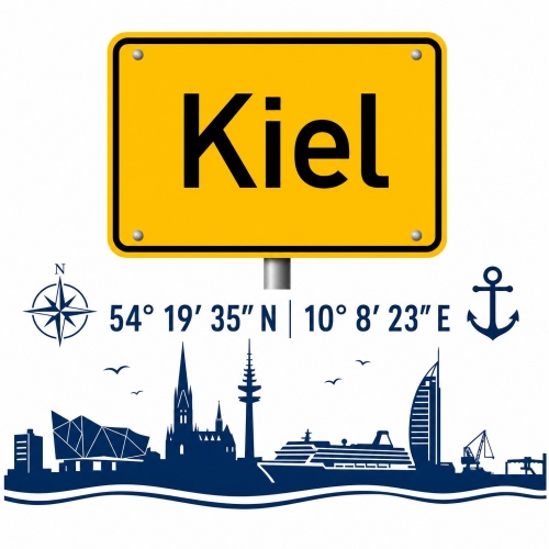 Tasse »Kiel Städteschild & Skyline«