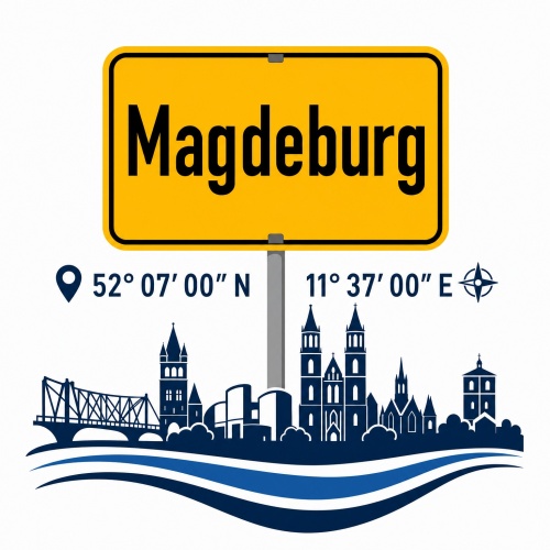 Tasse »Magdeburg Skyline & Ortsschild«