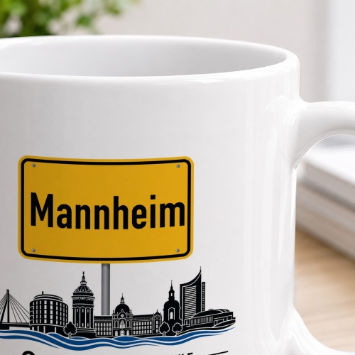 Tasse »Mannheim Skyline & Ortsschild«