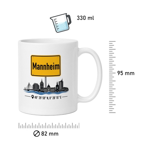 Tasse »Mannheim Skyline & Ortsschild«