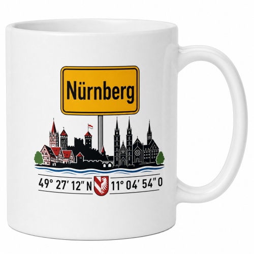Tasse »Nürnberg Skyline & Ortsschild«