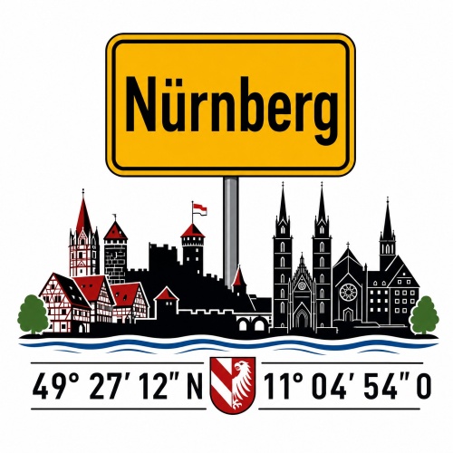 Tasse »Nürnberg Skyline & Ortsschild«