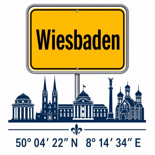 Tasse »Wiesbaden Skyline & Ortsschild«