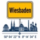 Tasse »Wiesbaden Skyline & Ortsschild«