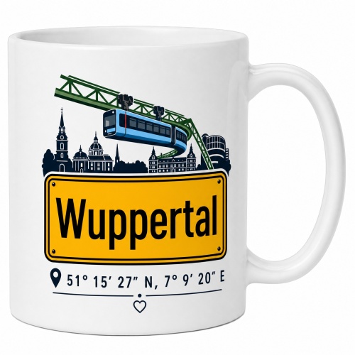 Tasse »Wuppertal Skyline & Schwebebahn«