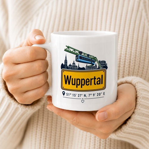 Tasse »Wuppertal Skyline & Schwebebahn«