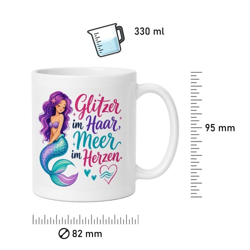 Tasse »Glitzer im Haar, Meer im Herzen«