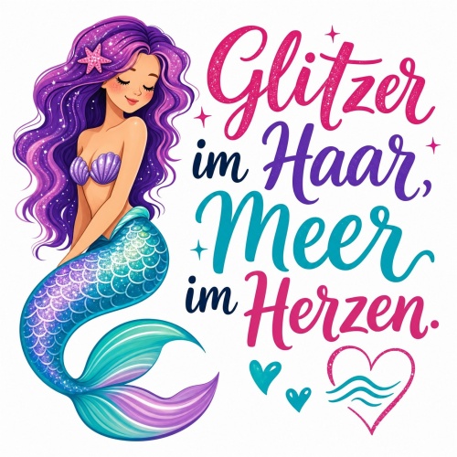 Tasse »Glitzer im Haar, Meer im Herzen«