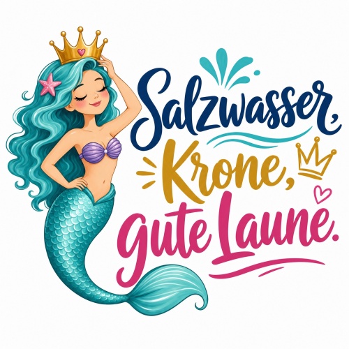 Tasse »Salzwasser, Krone, gute Laune«