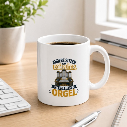 Tasse »Andere sitzen am Computer, ich vor meiner...