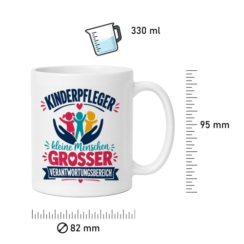 Tasse »Kinderpfleger – kleine Menschen, großer Verantwortungsbereich«