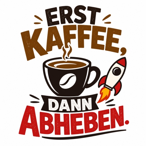 Tasse »Erst Kaffee, dann abheben.«