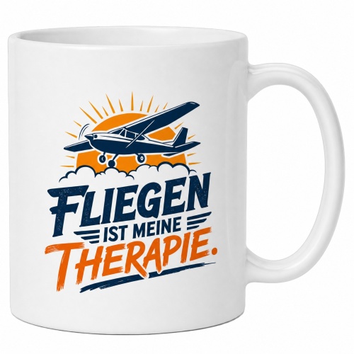 Tasse »Fliegen ist meine Therapie«