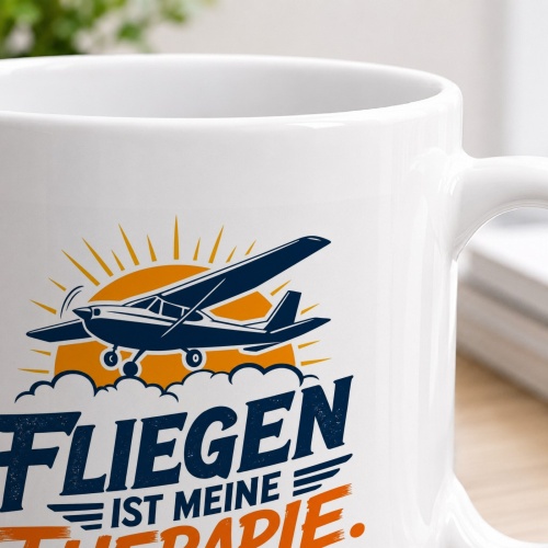 Tasse »Fliegen ist meine Therapie«