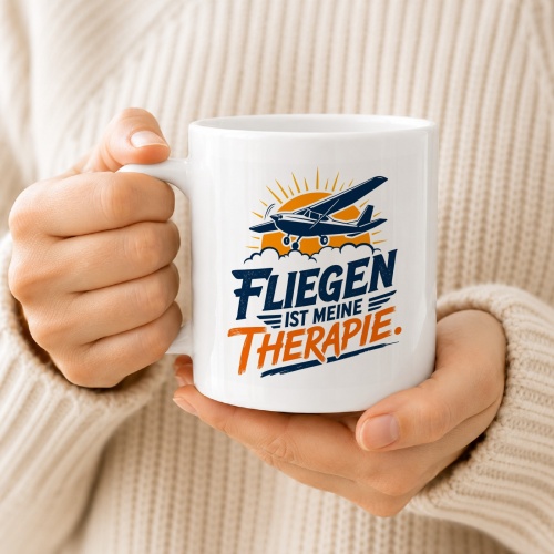 Tasse »Fliegen ist meine Therapie«