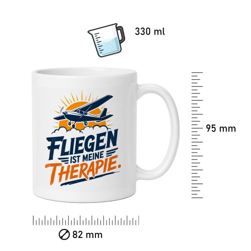 Tasse »Fliegen ist meine Therapie«