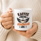 Tasse »Kaffee rein, Höhenflug an.«