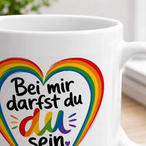 Tasse »Bei mir darfst du du sein«