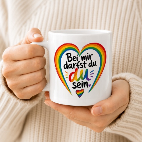 Tasse »Bei mir darfst du du sein«