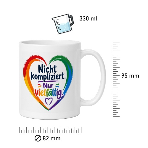 Tasse »Nicht kompliziert. Nur vielfältig.«