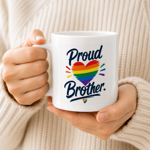 Tasse »Proud Brother« mit Regenbogen-Herz