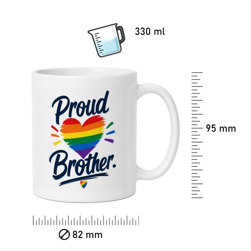 Tasse »Proud Brother« mit Regenbogen-Herz