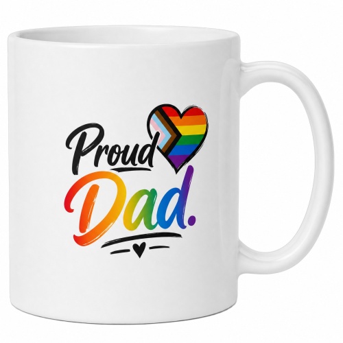 Tasse »Proud Dad« mit Regenbogenherz