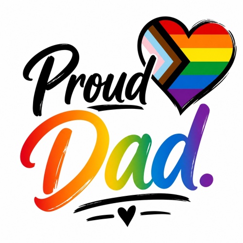 Tasse »Proud Dad« mit Regenbogenherz