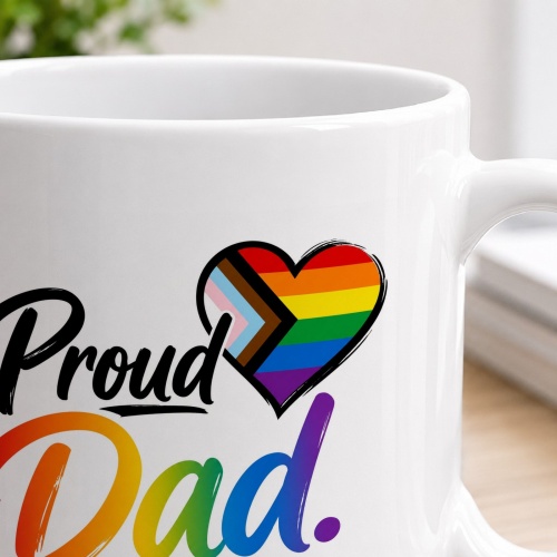 Tasse »Proud Dad« mit Regenbogenherz