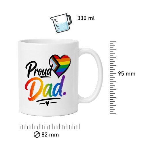 Tasse »Proud Dad« mit Regenbogenherz
