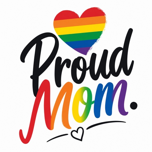 Tasse »Proud Mom.« mit Regenbogen-Herz