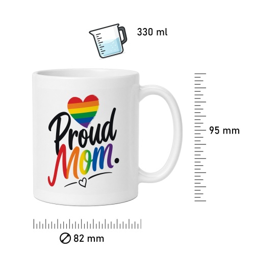Tasse »Proud Mom.« mit Regenbogen-Herz