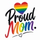 Tasse »Proud Mom.« mit Regenbogen-Herz
