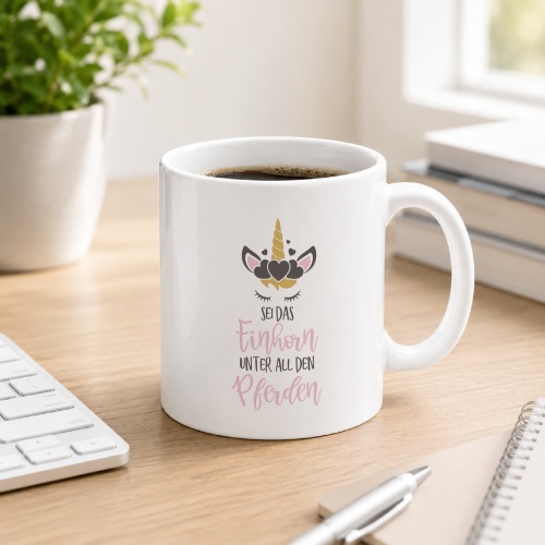 Tasse »Sei das Einhorn unter all den Pferden«