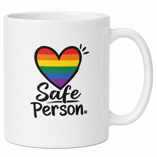 Tasse »Safe Person« mit Regenbogen-Herz