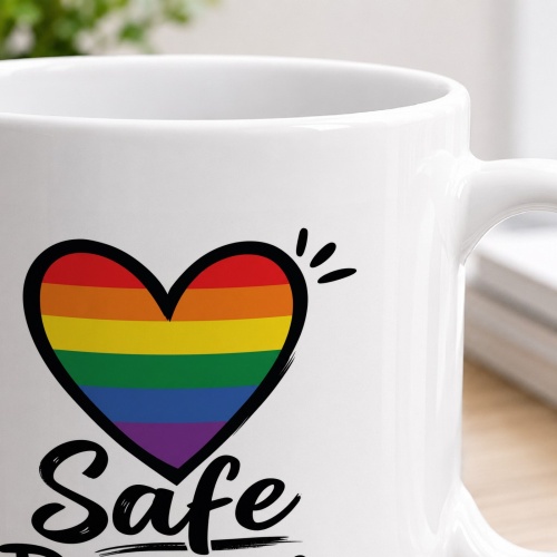 Tasse »Safe Person« mit Regenbogen-Herz