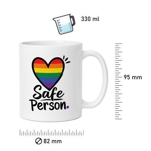Tasse »Safe Person« mit Regenbogen-Herz