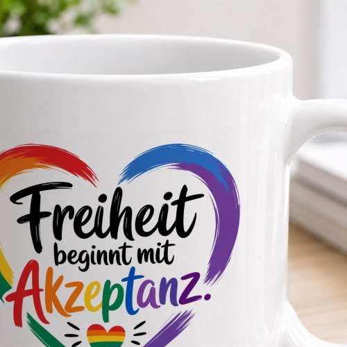 Tasse »Freiheit beginnt mit Akzeptanz«