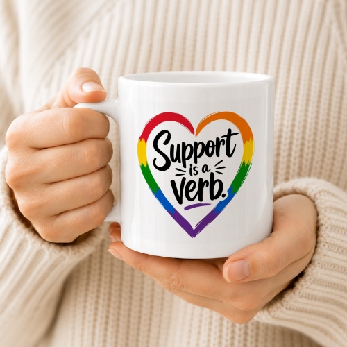Tasse »Support is a verb.«
