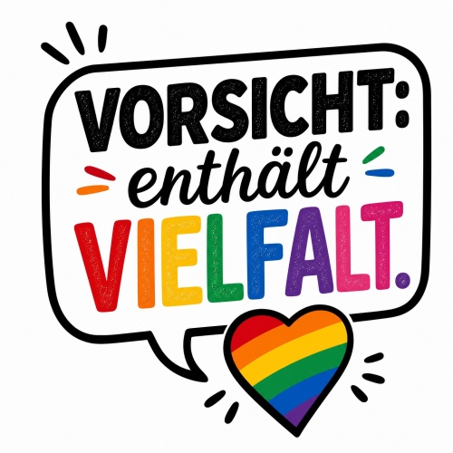 Tasse »Vorsicht: enthält Vielfalt.«