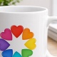 Tasse »Herz-Kreis in Regenbogenfarben«