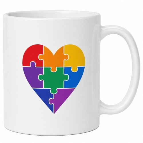 Tasse »Herz aus bunten Puzzleteilen«