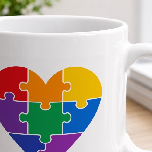 Tasse »Herz aus bunten Puzzleteilen«