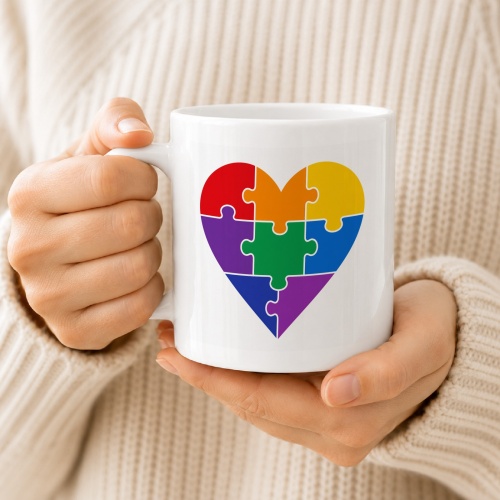 Tasse »Herz aus bunten Puzzleteilen«