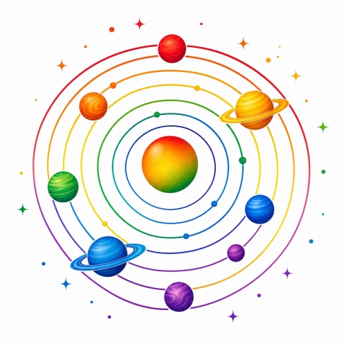Tasse »Buntes Sonnensystem«