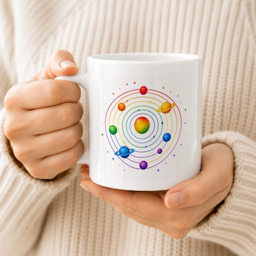 Tasse »Buntes Sonnensystem«